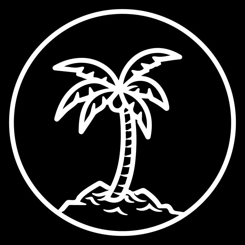 Palm Tree Island Icon Été