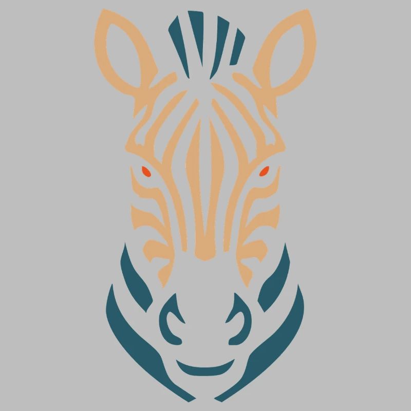 Zebra Head Neon Lines