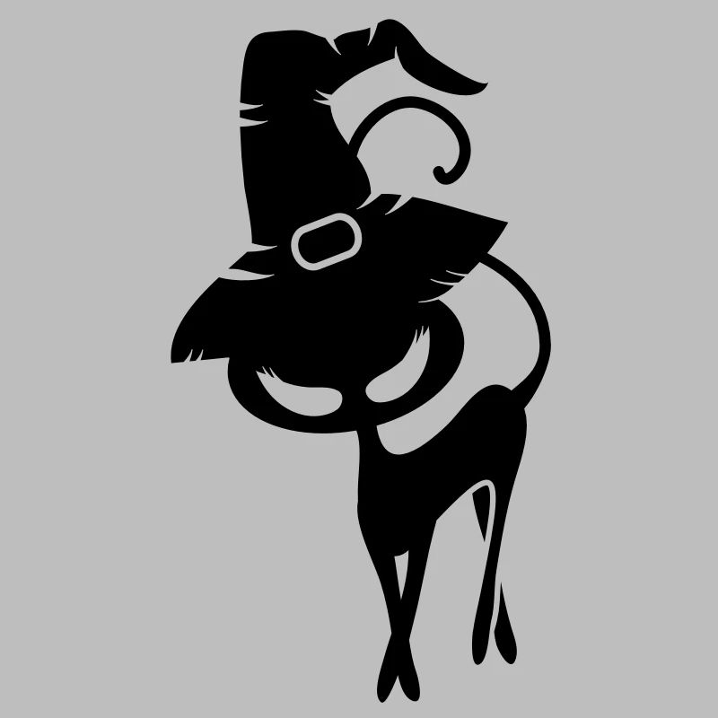 Un chat noir avec chapeau de sorcière