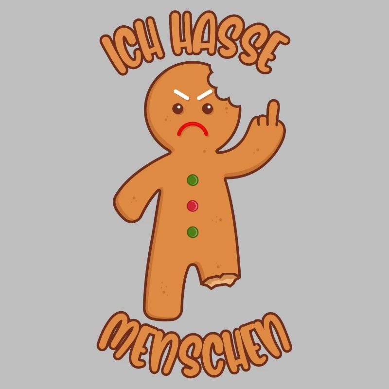 Lebkuchenmann Mittelfinger Ich hasse Menschen