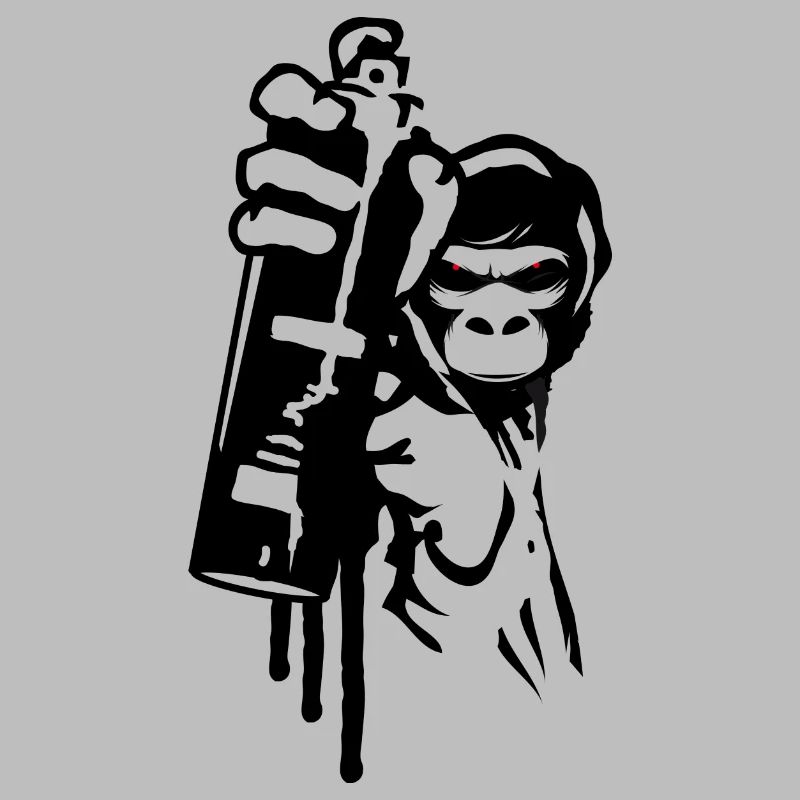 sprayer gorille d’art de rue cool dans le style graffiti