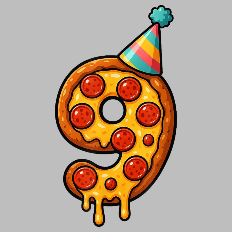 Célébration de la part de pizza numéro neuf