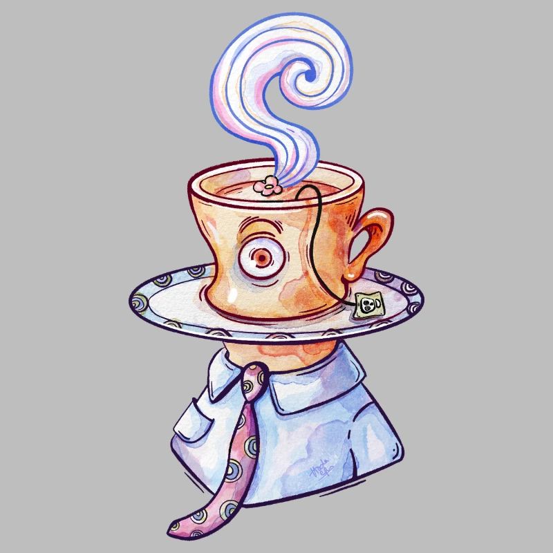 Surreal Tea Cup Man
