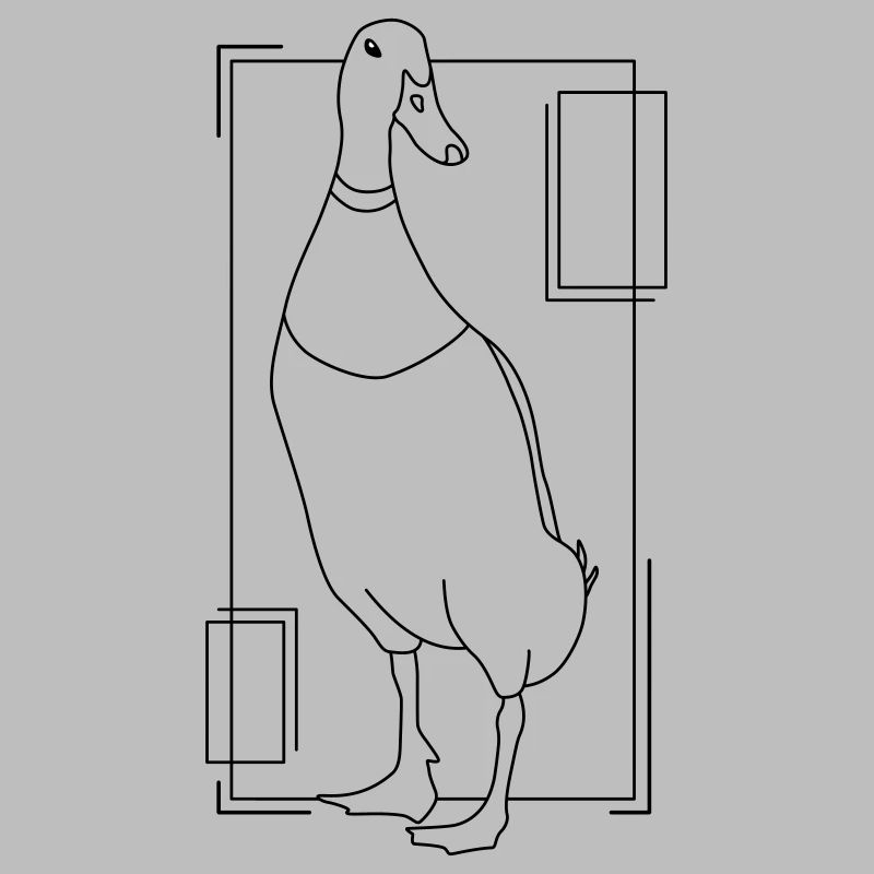 Runner duck in geometric design