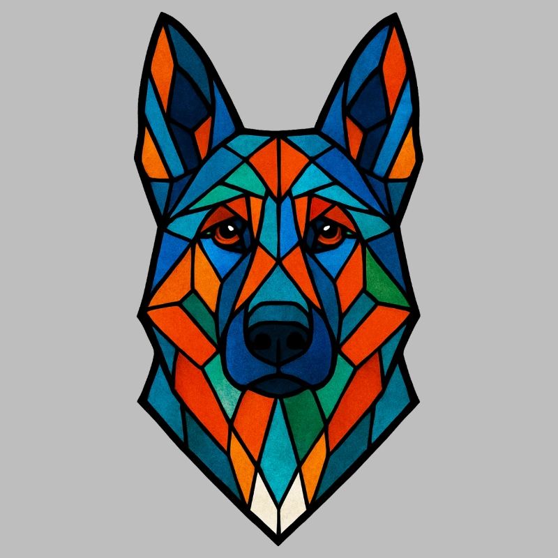 Geometrischer Deutscher Schäferhund – Bunter Hund A
