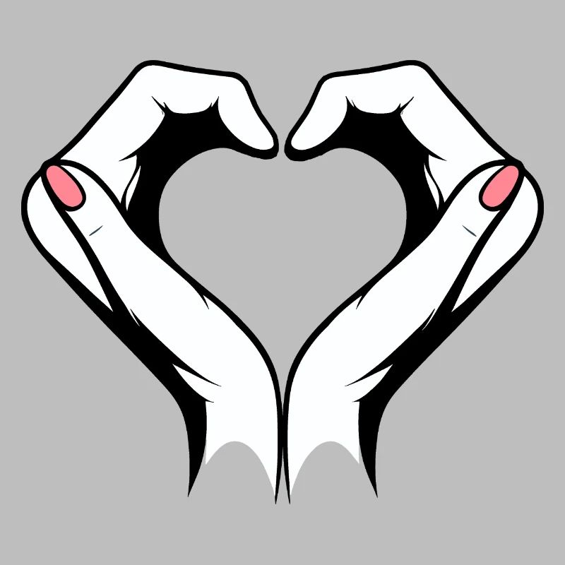 Handzeichen Hand Herz Liebe Zeichen Regenbogen