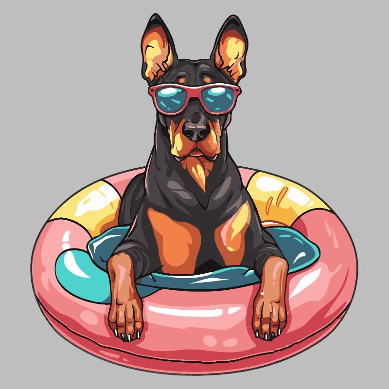 Dobermann Hund Comic Cool
