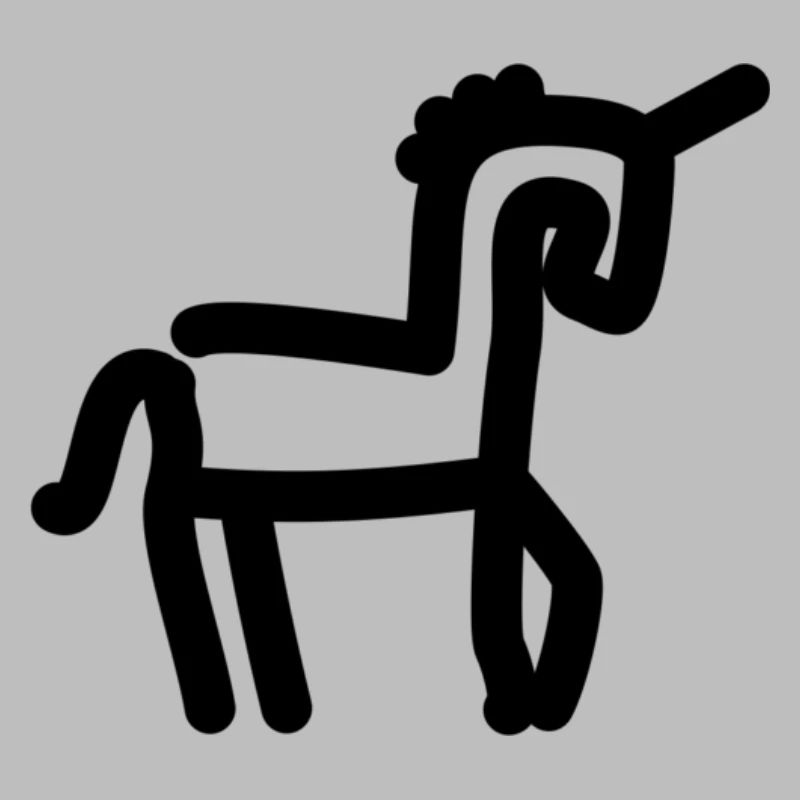 Strichzeichnung Einhorn