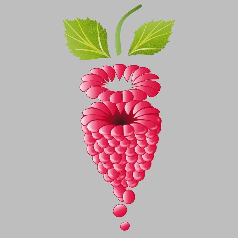 floating pink ripe raspberry