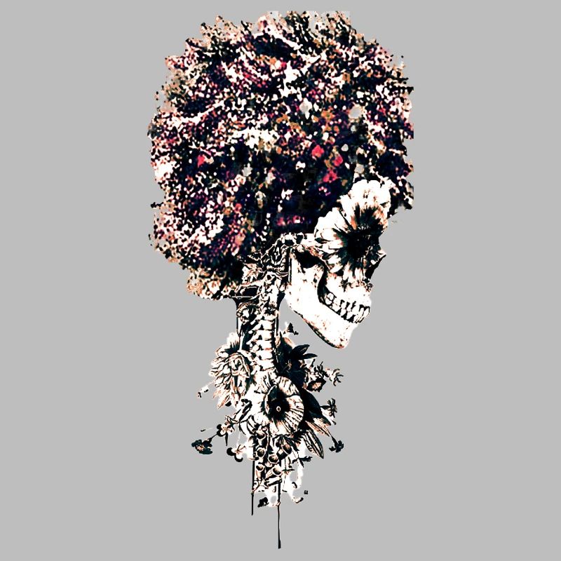 Floral Skull Tree Artistic Design