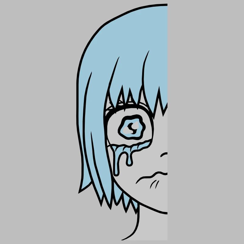 Half sad girl face