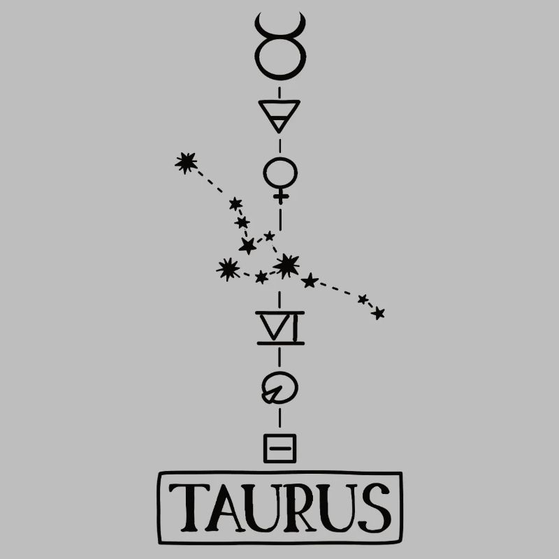 Taurus - Taurus Zodiac - black