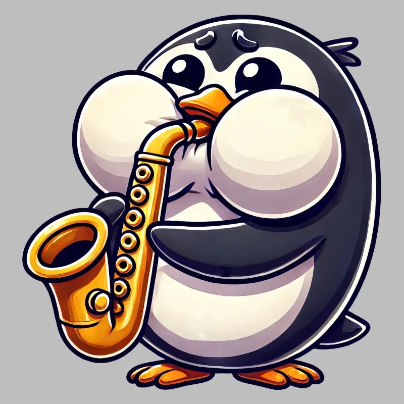 Penguin Saxophone Classical Music Thick Cheeks