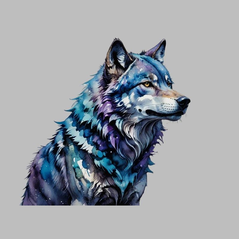 Wasserfarbener Wolf