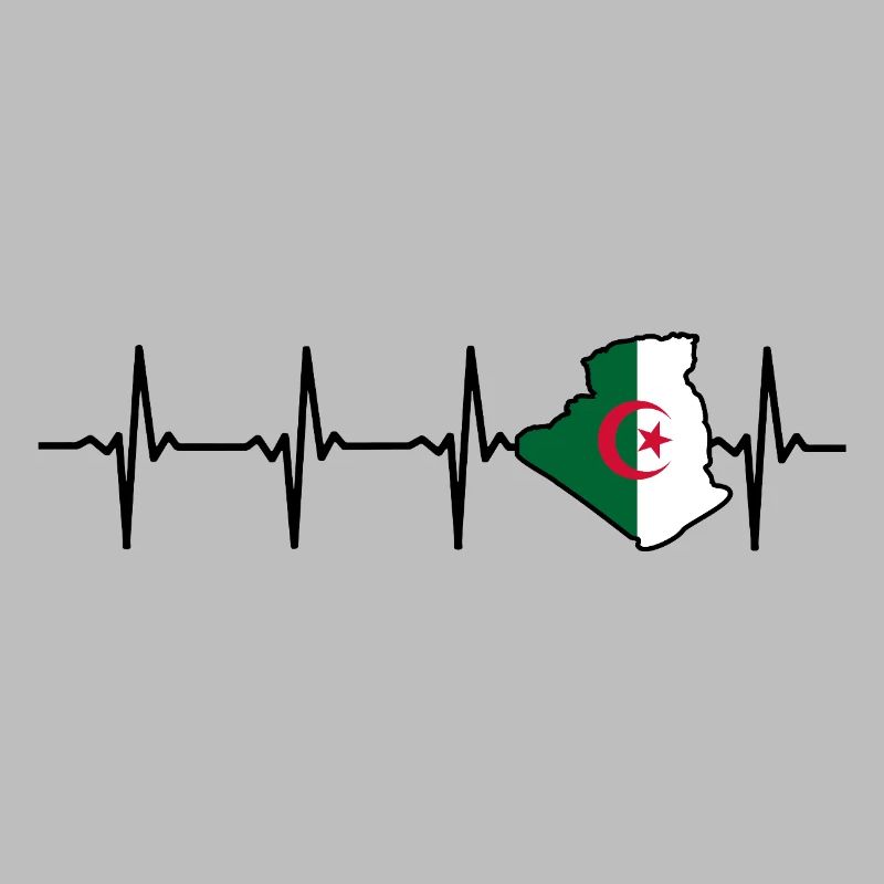 Heartbeat Algeria Map Gift pour les Algériens