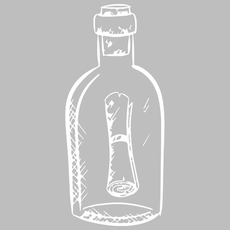 Message dans une bouteille dessinée à la main