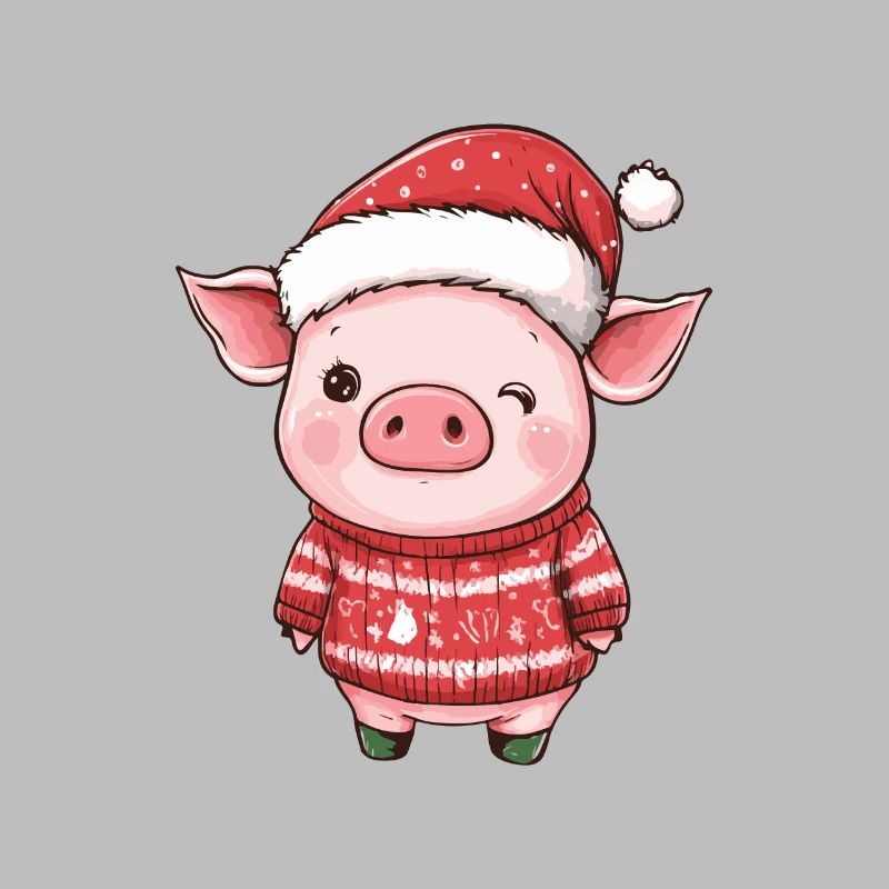 Bande dessinée de Noël cochon