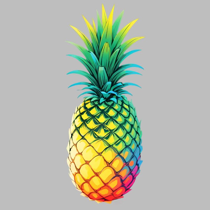 Rainbow Pineapple Illustration