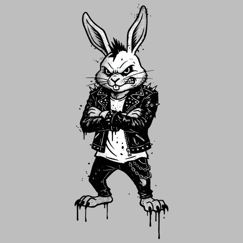 Heavy Metal Easter Bunny Rocker Easter Hardcore Bunny