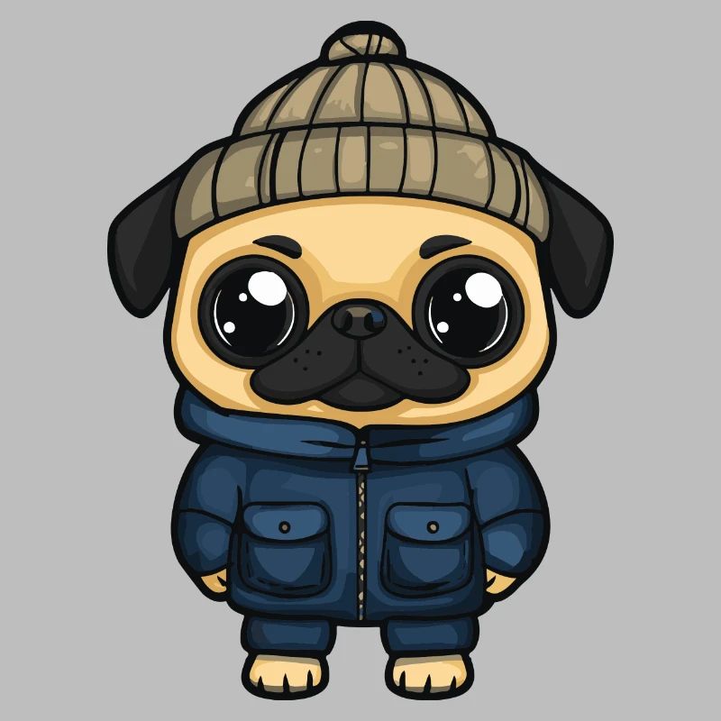 Mops Hund Stylisch