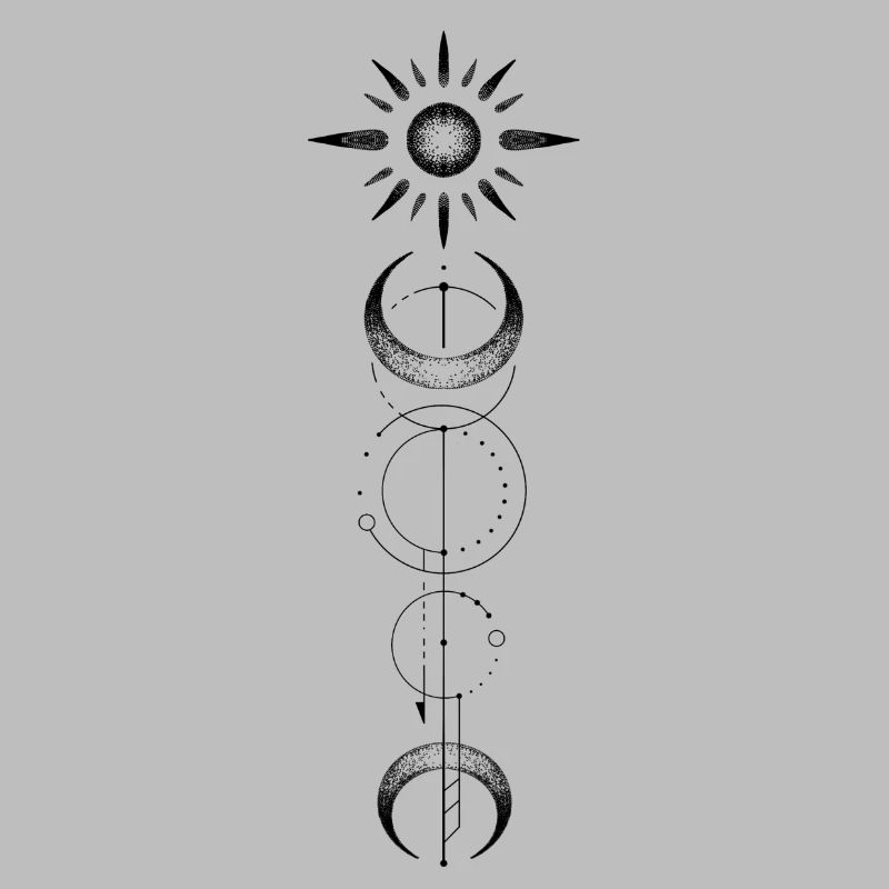 Geometric pattern moon sun
