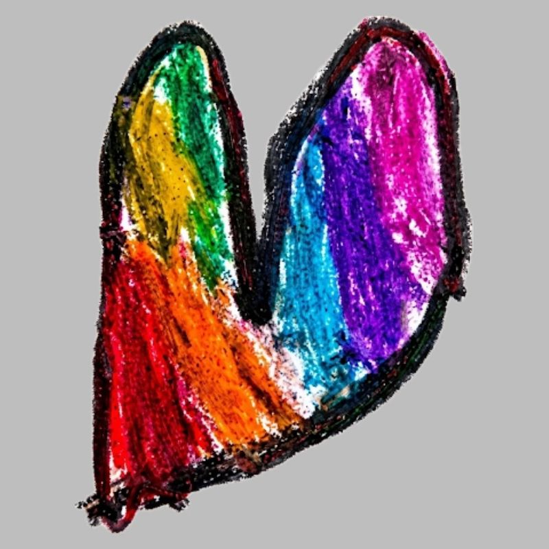 Regenbogenherz Kritzelkunst