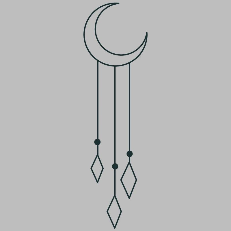 BOHO crescent moon with dangles