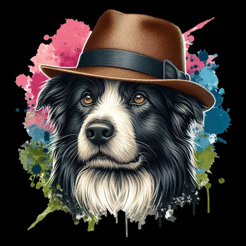 Border Collie Paint Splash Art