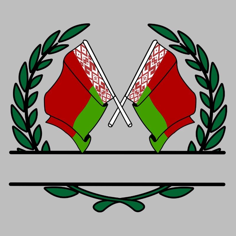 Drapeaux Biélorussie couronne de laurier bannière
