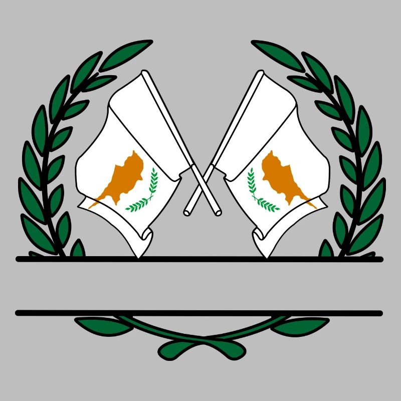Drapeaux chypriote couronne de laurier bannière