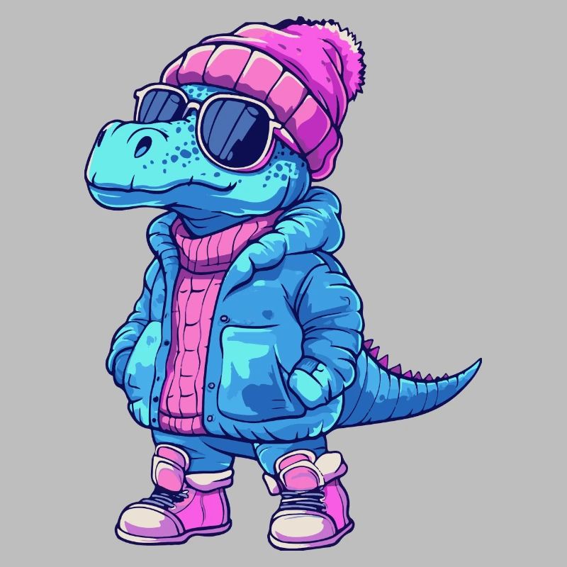 Dinosaur brontosaurus winter comic