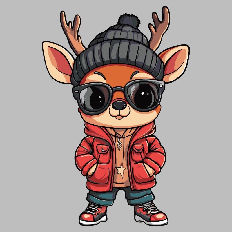 Bande dessinée d’hiver cerf