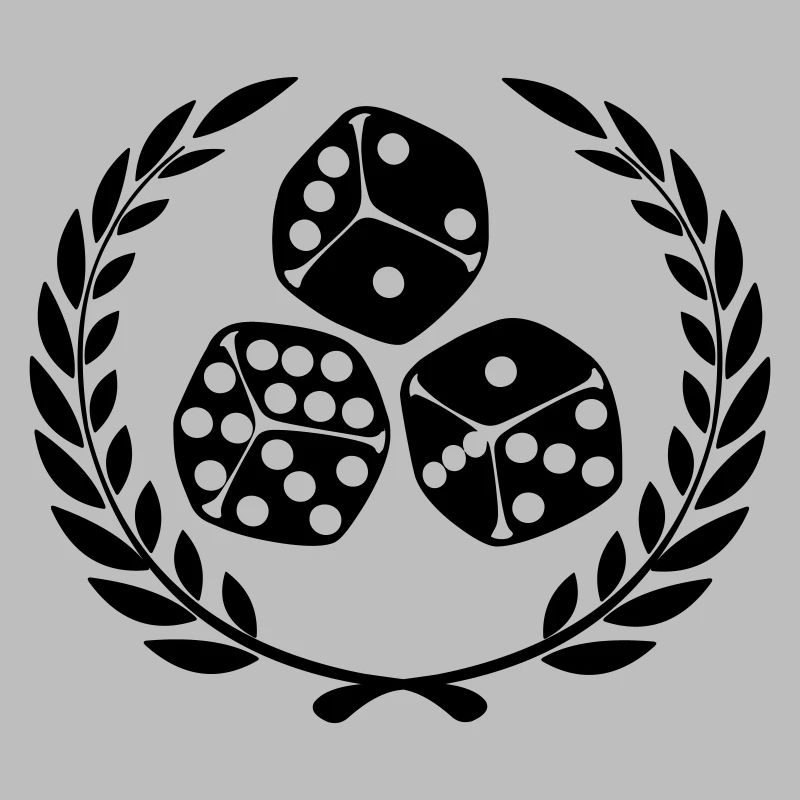 Dice in laurel wreath