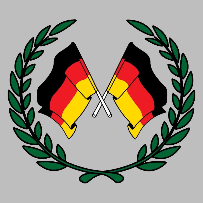 Flags Germany in laurel wreath