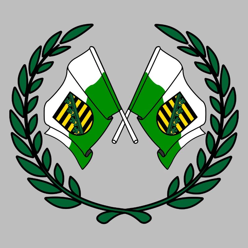 Drapeaux Couronne de laurier de Saxe