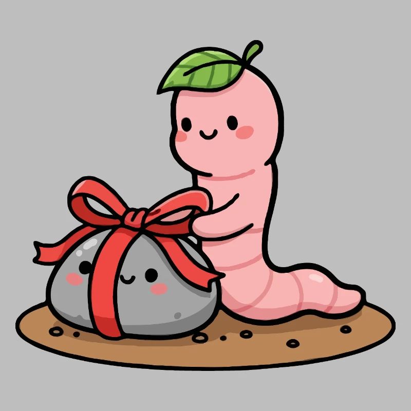 Small worm with Gift