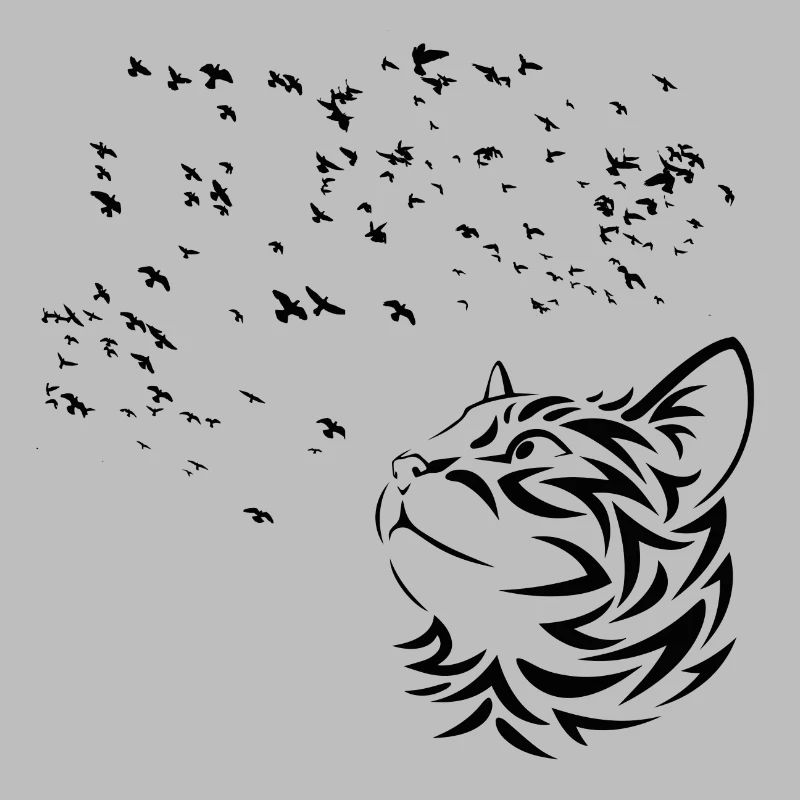 Chat regarde les Oiseaux volent
