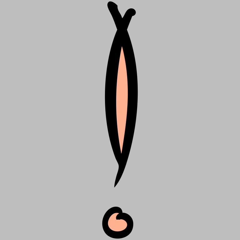 Point d’exclamation décoratif. Dessiné à la main.