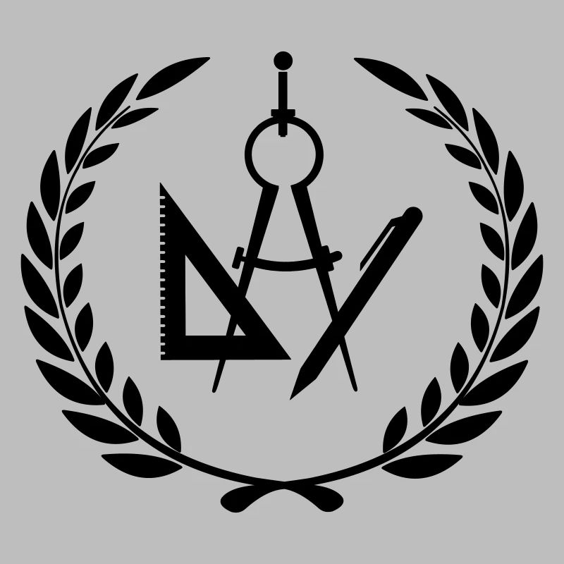 Architect or designers tools in laurel wreath