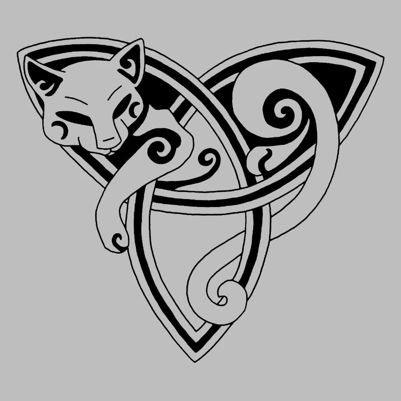 Chat noir et symbole celte