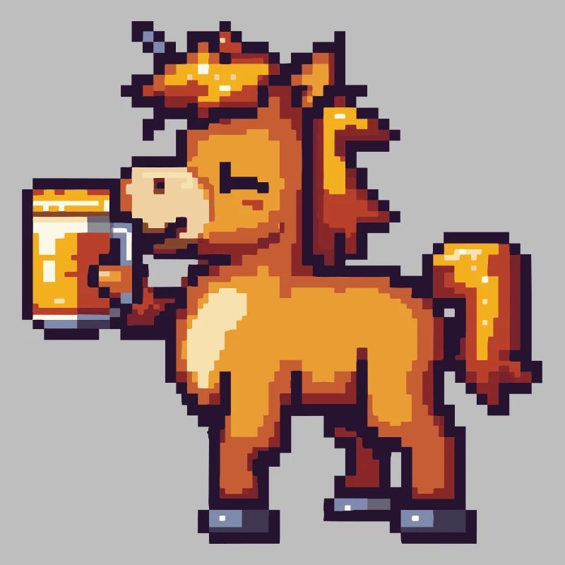 Pferd Pixel Bier