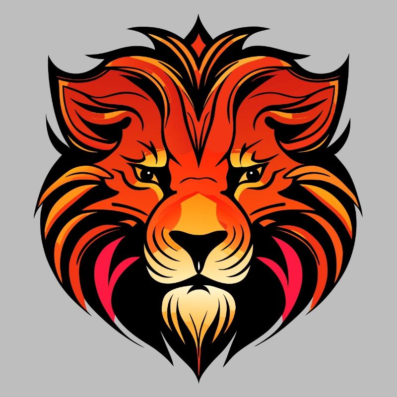 mighty lion's head colored