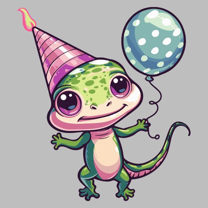 Lizard Birthday Comic Cute