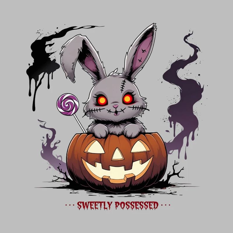 Obsessively sweet – creepy bunny in the pumpkin