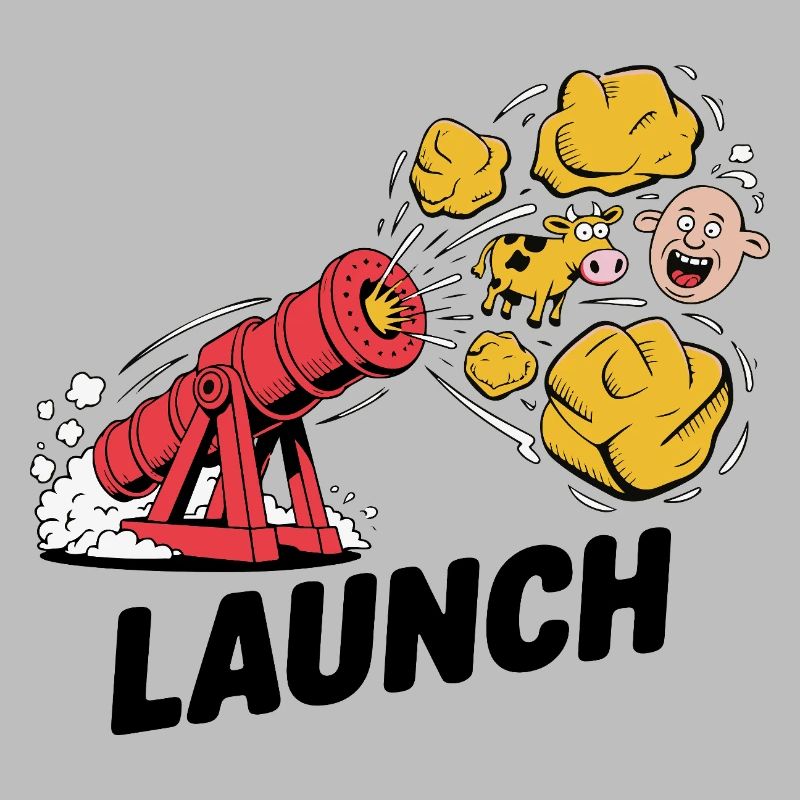 Comic Dinosaur Cannon Explosion Design