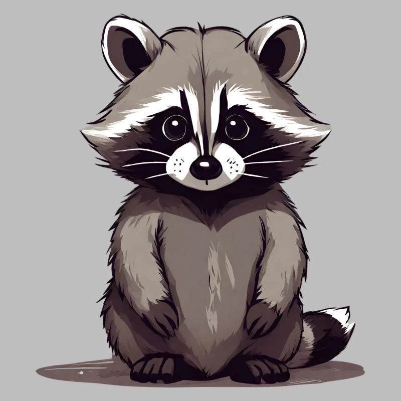 Waschbär sitzend