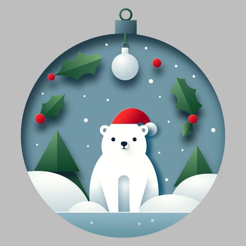 Eisbär in Weihnachtskugel