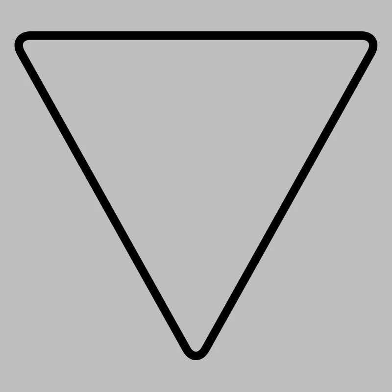 Triangle avec coins arrondis comme panneau d’avertissement