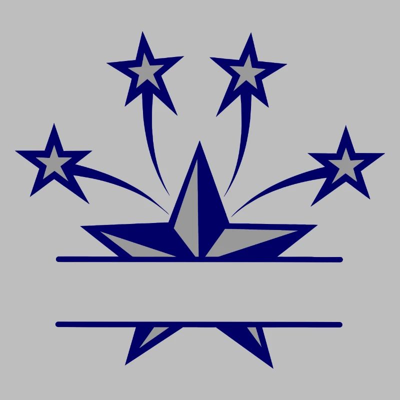 Star dark blue and grey with bar between them