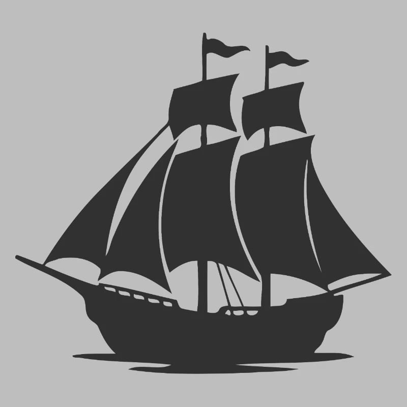 Mysteriöse Silhouette eines Segelschiffs